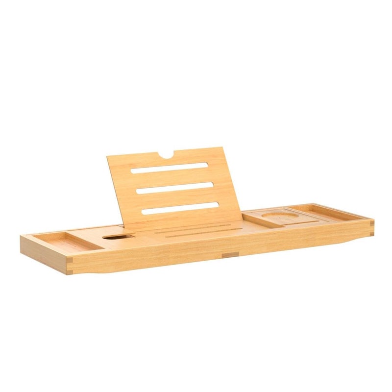 Deep Calm Bathtub Tray Caddy - Bamboo Foldable Bath Tub Table, Expandable Bath Tray Holds All Bathtub Accessories, Perfect Luxury Relaxing Gift for Self Care - Image 4